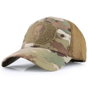 Skull Camouflage BaseballCap Tactical Army Fan Outdoor Sports Hat Velcro Hat Sunshade Hat Mesh Hat – U