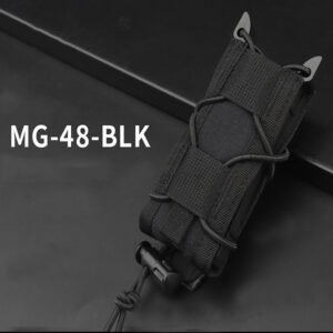Real CS Tactical 9MM Elastic Functional Outdoor MOLLE Torch Tool Storage Waist Bag – Black