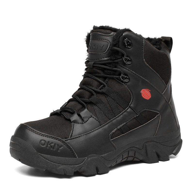 Men's Export Winter Camping Combat Military Fleece-lined Warm Snow Outdoor Climbing Boots Training Shoes - Image 8