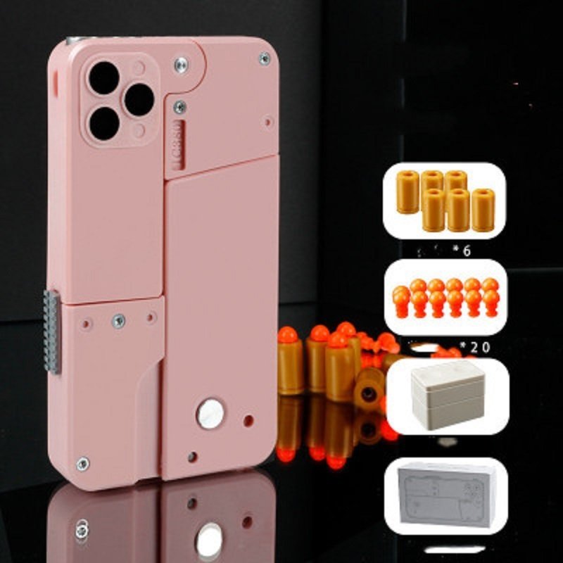 Harmless Folding Pistol Bullet Automatic Shell Throwing Toy Creative Soft Mobile Phone Appearance Gun Outdoor Interactive Kid Gift - Image 6