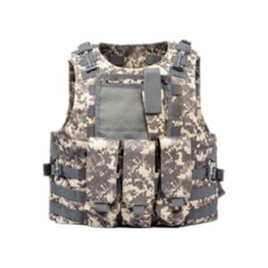 Amphibious Tactical Vest Vest MOLLE Camouflage Multifunction Lightweight Combat Vest CS Chicken Eating Tactical Equipment – AT Ruins Gray Camouflage, Average Size