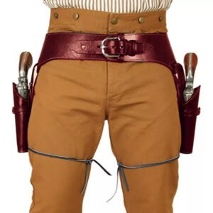 Steampunk Western Cowboy Revolver Holster – Wine Red