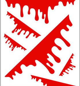 Simulation Bullet Hole Scratches Cover Decorative Car Stickers Cracks Modified 3d Creative Waterproof – Dripping blood