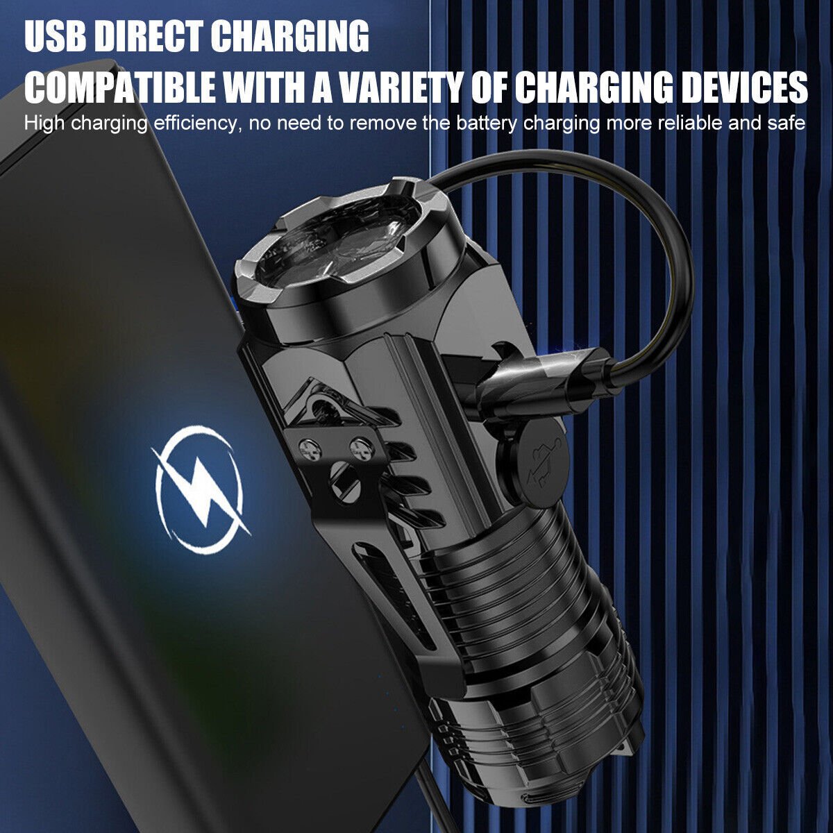 Mini Tactical LED Torch Super Bright Pocket Camping Flashlight USB Rechargeable - Image 10