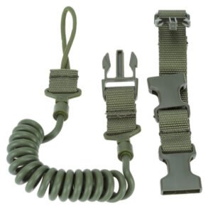 Anti-lost Outdoor Military Fan Spring Wear-resistant Elastic Keychain Multifunctional Tactical Lanyard – Army Green