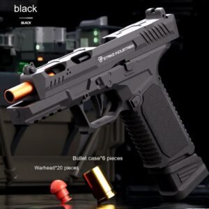 Tactical Master Pull Bolt Continuous Hair Throwing Shell Pistol Toy Gun Mechanical – Black