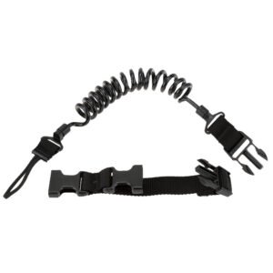Anti-lost Outdoor Military Fan Spring Wear-resistant Elastic Keychain Multifunctional Tactical Lanyard – Black