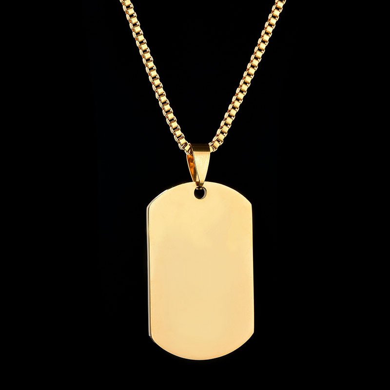 Titanium steel military brand stainless steel men's necklace private custom dog brand name pendant offering lettering - Image 6
