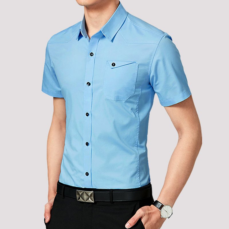 Summer Short Sleeve Shirt Military Green Work Clothes Casual Shirt - Image 7