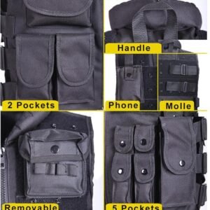 Tactical Vest Black Mens Military Hunting Vest