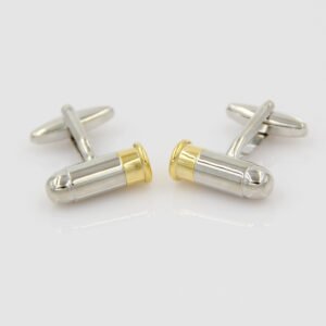 Two-tone Bullet Cufflinks French Shirt Cuff Nails – Silver