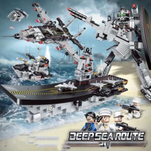 Building Blocks Aircraft Carrier Military Battleship Boy Puzzle Assembly Toy – D