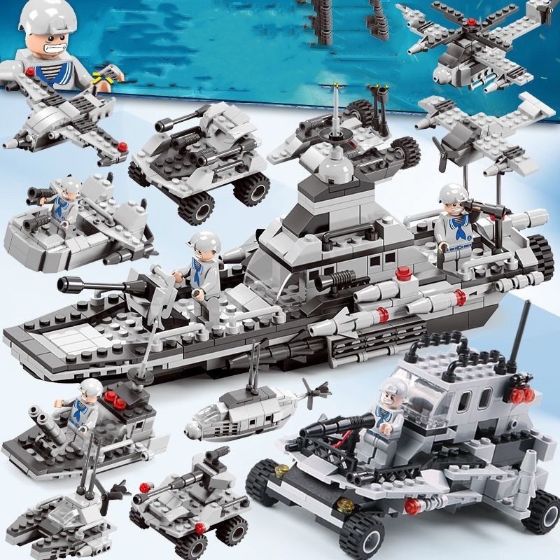 Building Blocks Aircraft Carrier Military Battleship Boy Puzzle Assembly Toy - Image 4