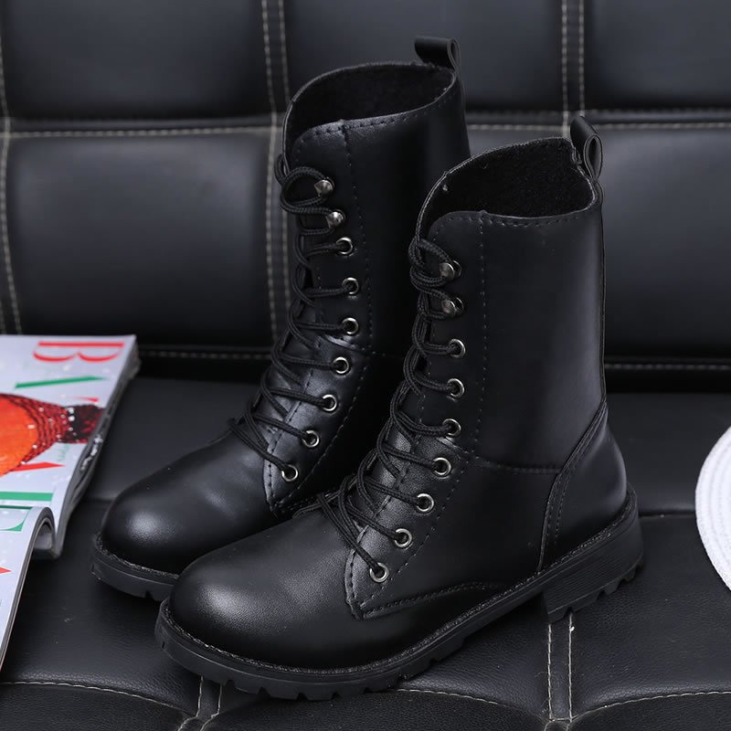 British Martin Boots Women Leather Boots Motorcycle Military Boots - Image 3