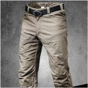 Overalls Men’s Self-cultivation Wear-resistant Military Fan Training Pants – Khaki, 2XL
