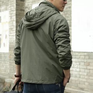 Men’s Thin Jacket Outdoor Hooded Waterproof Mountaineering Suit