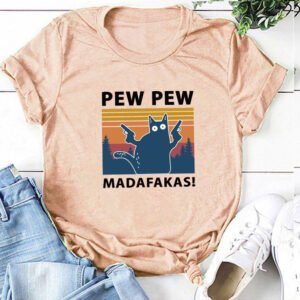 Pew Pew Madafakas T-Shirt – Pink, XS