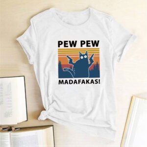 Pew Pew Madafakas T-Shirt – White, M