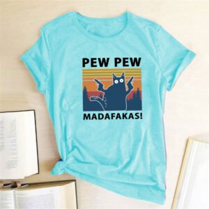 Pew Pew Madafakas T-Shirt – Water Blue, 3XL