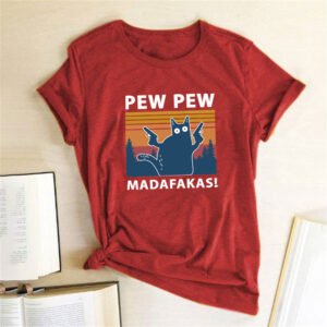 Pew Pew Madafakas T-Shirt – Red, S