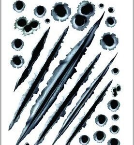 Simulation Bullet Hole Car Sticker, Car Bullet Hole Crack Car Sticker – B