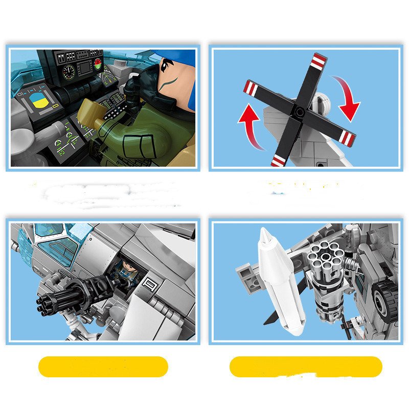 Senbao Aerospace Series AVIC Aircraft-Straight 20 Navy Type Children Assembled Puzzle - Image 4