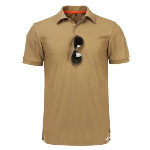 Special Forces T-shirt Men’s Army Fan T-shirt Short Sleeve Tactical Lapel Polo Shirt T-shirt – Khaki, 3XL