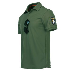 Special Forces T-shirt Men’s Army Fan T-shirt Short Sleeve Tactical Lapel Polo Shirt T-shirt – Green, S