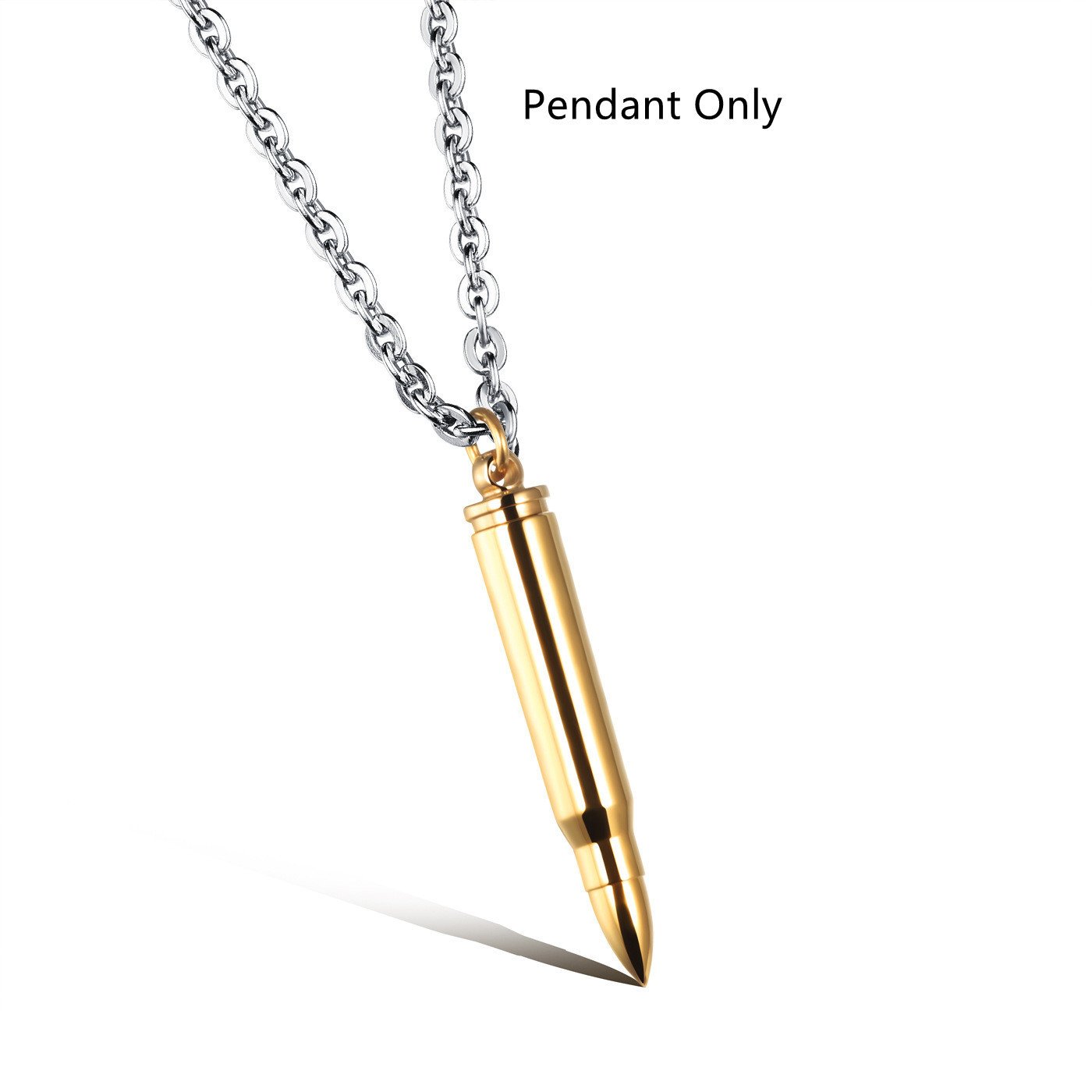 Personalized Hip Hop Bullet Stainless Steel Pendant Necklace - Image 9
