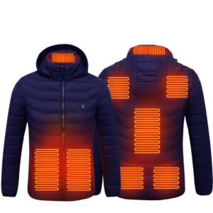 New Heated Jacket Coat USB Electric Jacket Cotton Heater Thermal Clothing Heating Vest – Blue Zone8, M
