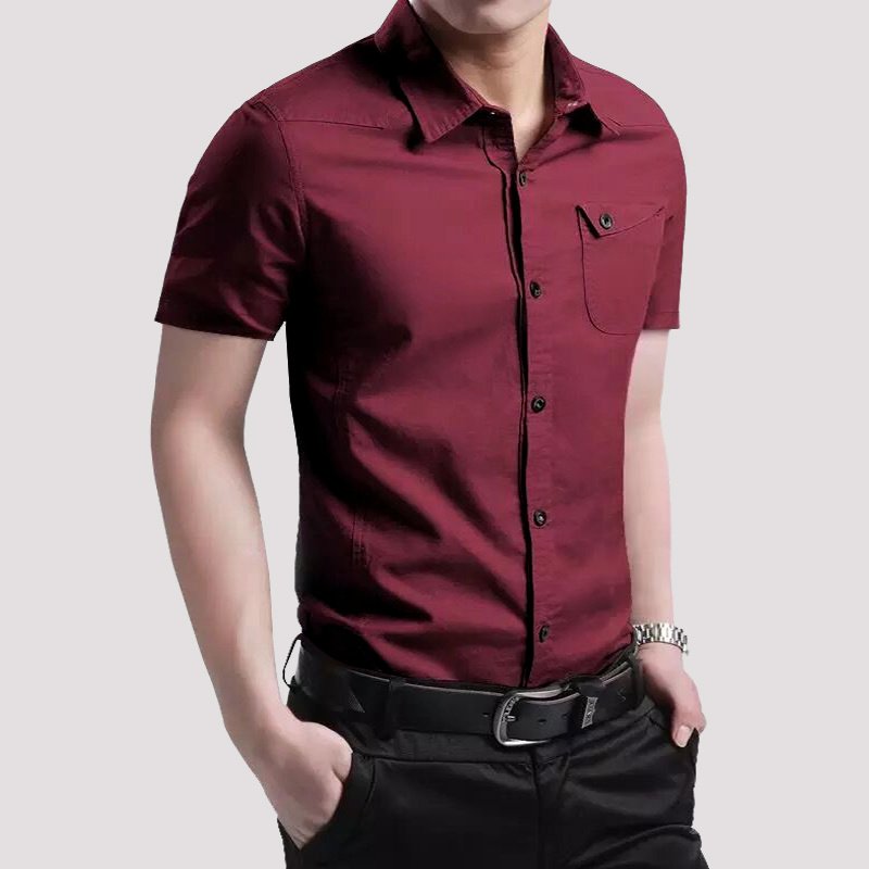 Summer Short Sleeve Shirt Military Green Work Clothes Casual Shirt - Image 5