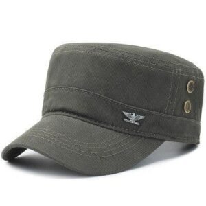 Baseball cap cap summer outdoor sun hat leisure all-match flat cap military cap – Army Green