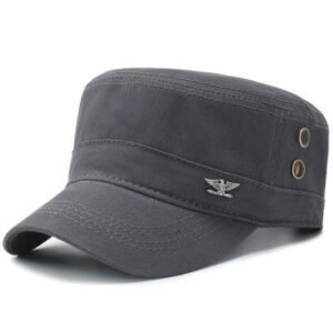 Baseball cap cap summer outdoor sun hat leisure all-match flat cap military cap – Grey