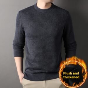 Sweater Men’s Thermal Extra Thick With Fleece – Dark Gray, L