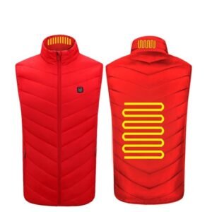 Heated Vest Washable Usb Charging Electric Winter Clothes – 2zone red, 2XL