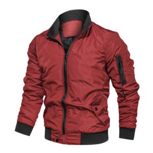 Autumn and winter men’s military style military jacket – Red, 5XL
