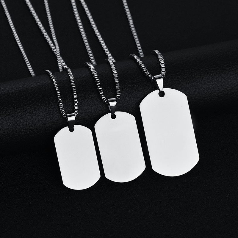 Titanium steel military brand stainless steel men's necklace private custom dog brand name pendant offering lettering - Image 2
