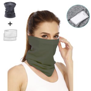 Riding mask riding mask magic scarf sports mask ice silk mask fishing sunscreen mesh mask – Army Green