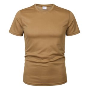 Quick-drying military fan short sleeve training suit – Brown, M