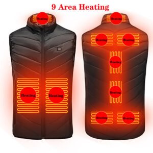 Heated Vest Washable Usb Charging Electric Winter Clothes – 9zone black, L