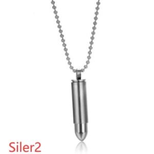 Bullet titanium steel necklace – Siler2, With necklace