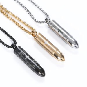 Bullet titanium steel necklace