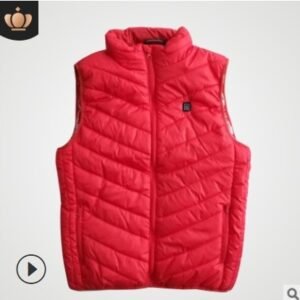 Heated Vest Smart Electric Heating Jacket Men Women Waistcoat Winter – Red, L