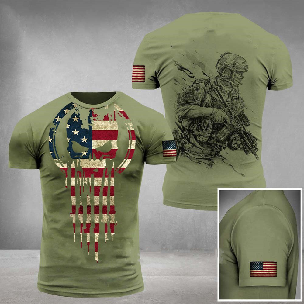 Military Printed 3dT-Shirt Street Style Short Sleeve Men's Top - Image 5