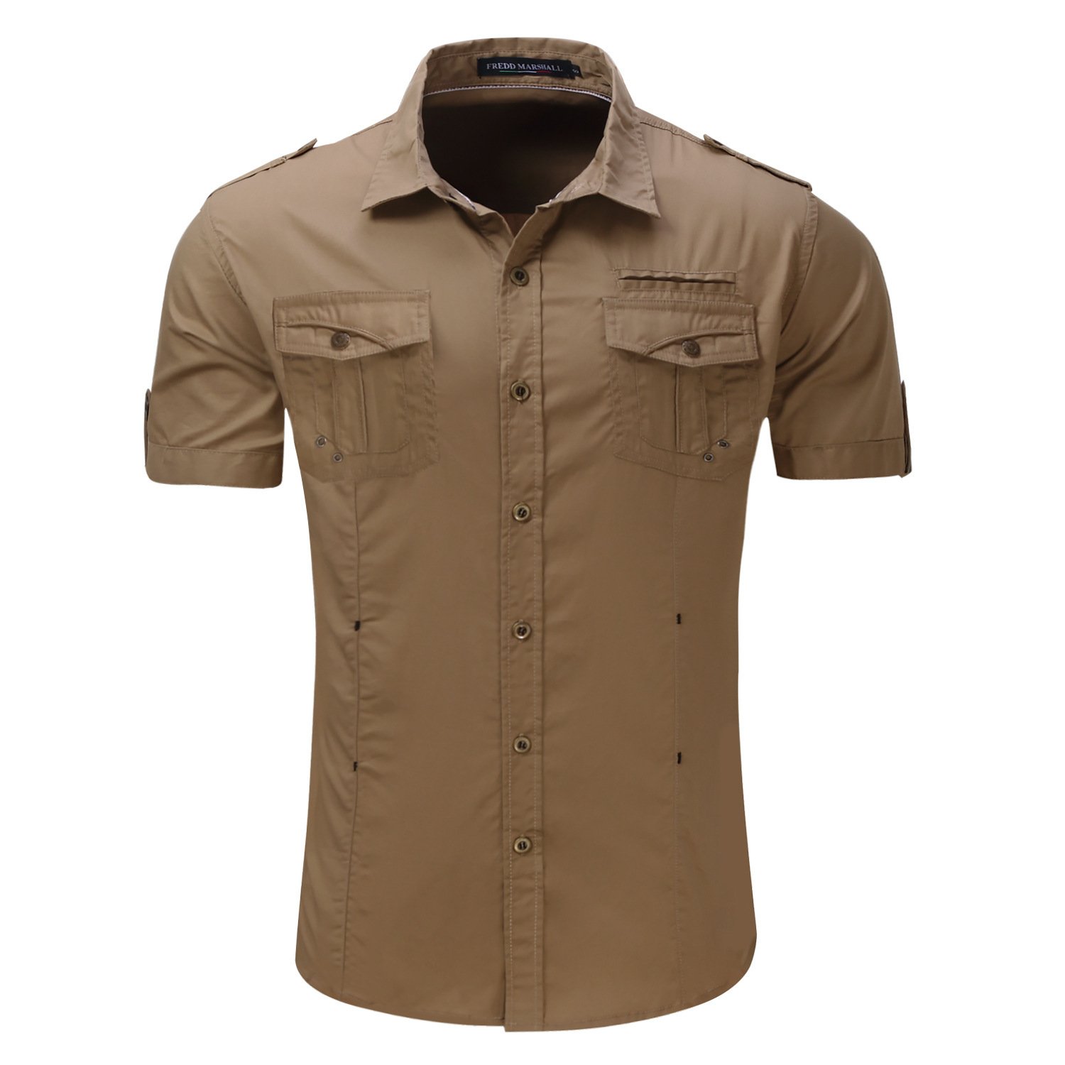 Men's Military Style Outdoor Cotton Short-sleeved Shirt - Image 5