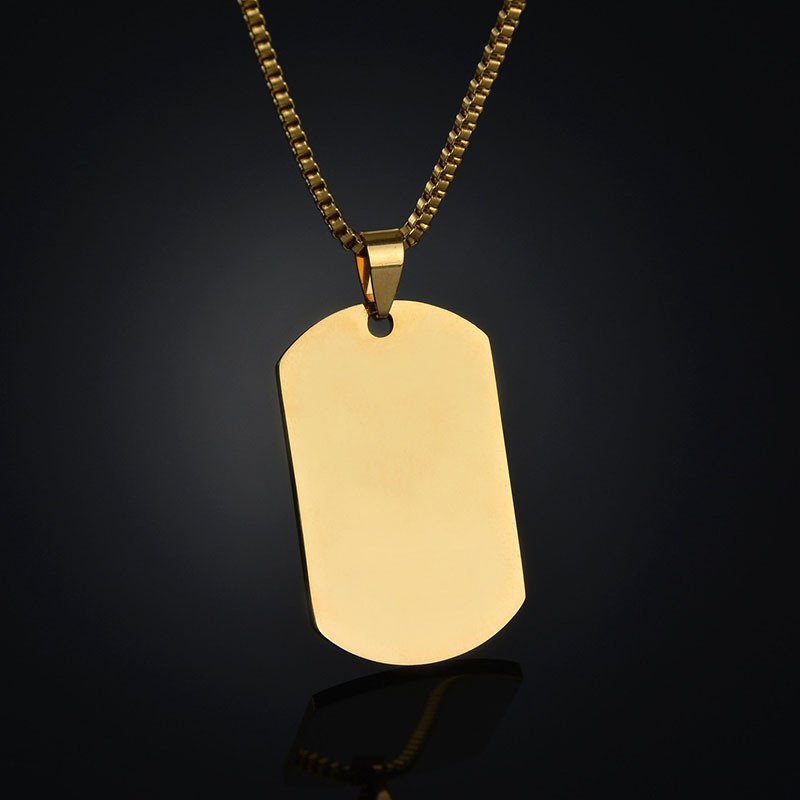 Titanium steel military brand stainless steel men's necklace private custom dog brand name pendant offering lettering - Image 3