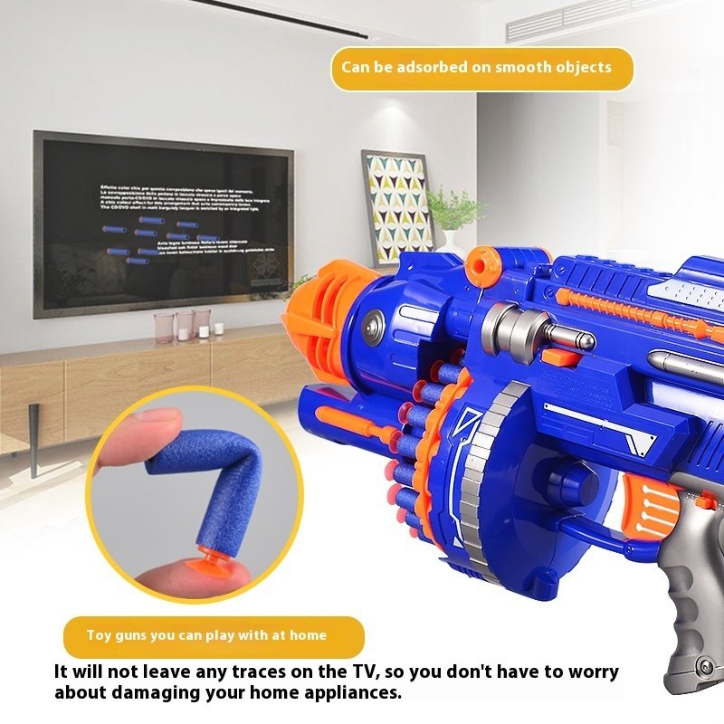 Children's Electric Continuous Hair Toy Gun Soft Bullet Gun Toy - Image 4