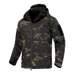 Windproof And Waterproof Multifunctional Jacket – Black camouflage, XL