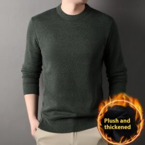 Sweater Men’s Thermal Extra Thick With Fleece – Green, XXL