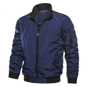 Autumn and winter men’s military style military jacket – Navy Blue, XXL